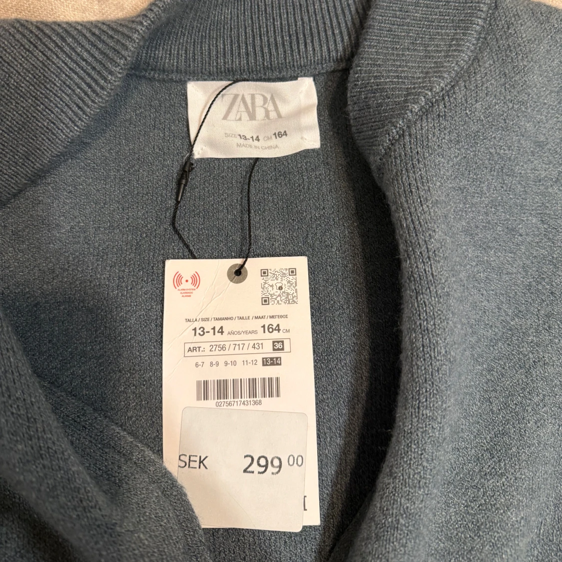 Blå stickad bomberjacka från Zara - 3