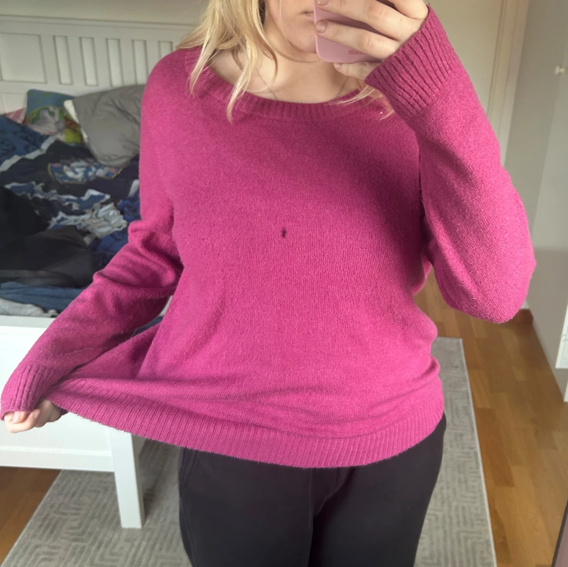 Rosa stickad tröja - 4