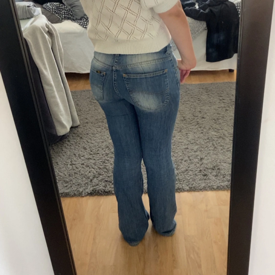 Blå bootcut jeans från Lee - 2