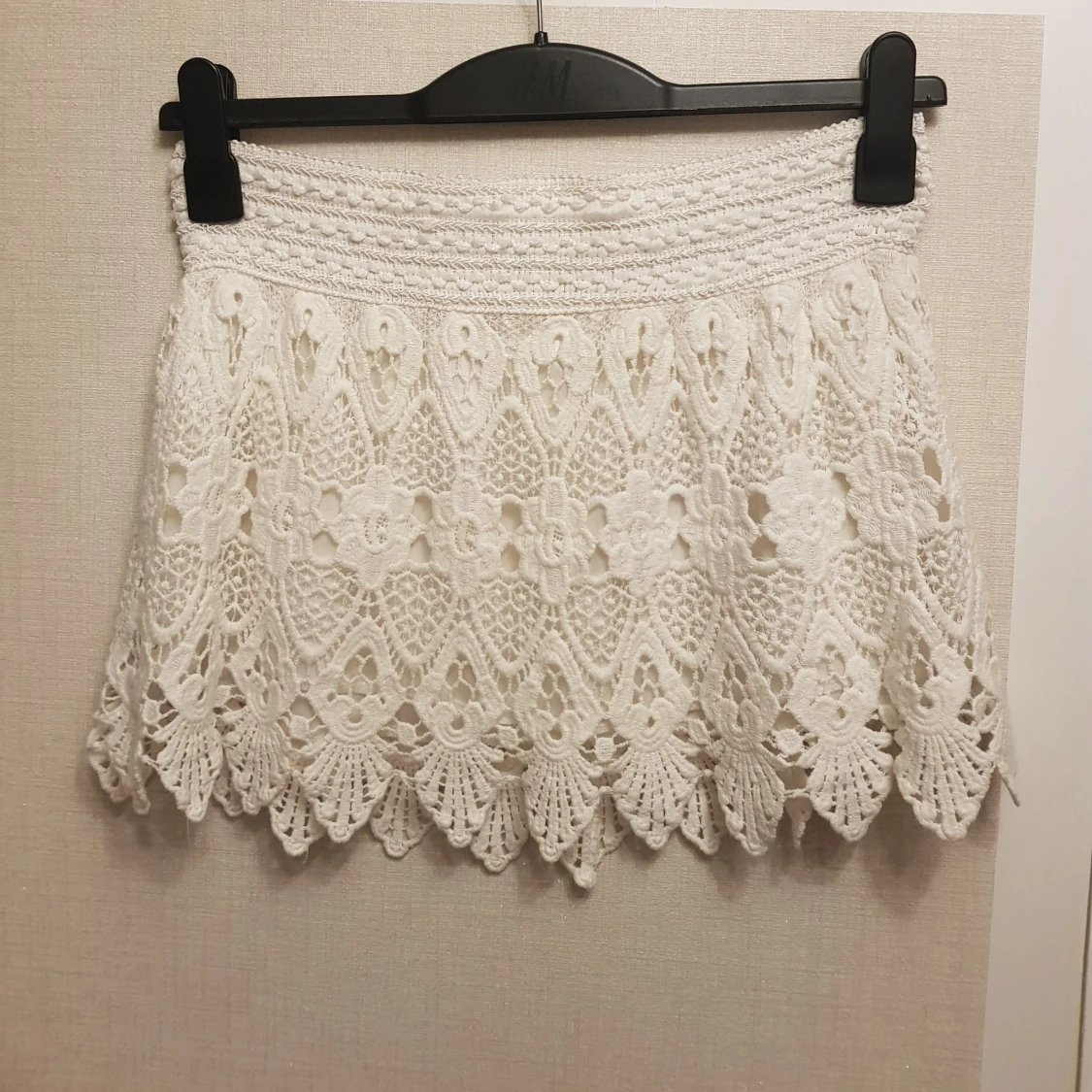 Vit spets kjol strl s/m 100% bomull