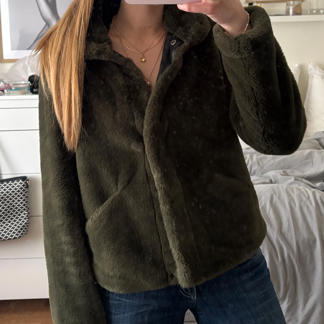 Olivgrön pälsjacka - 2