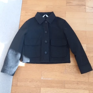 Vår/sommar jacka - Jag säljer en svart tunn vår/sommar jacka, det kommer vara lite katthår men försöker ta bort så mycket som möjligt. STORLEK EXAKT 146  