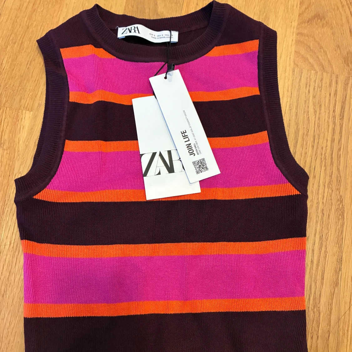 flerfärgad stickad topp från zara  - 1