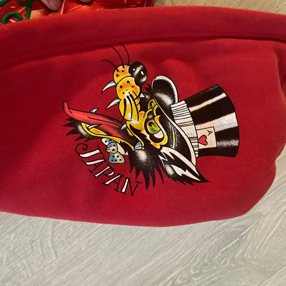 Röd Ed Hardy zip up med tryck - 4