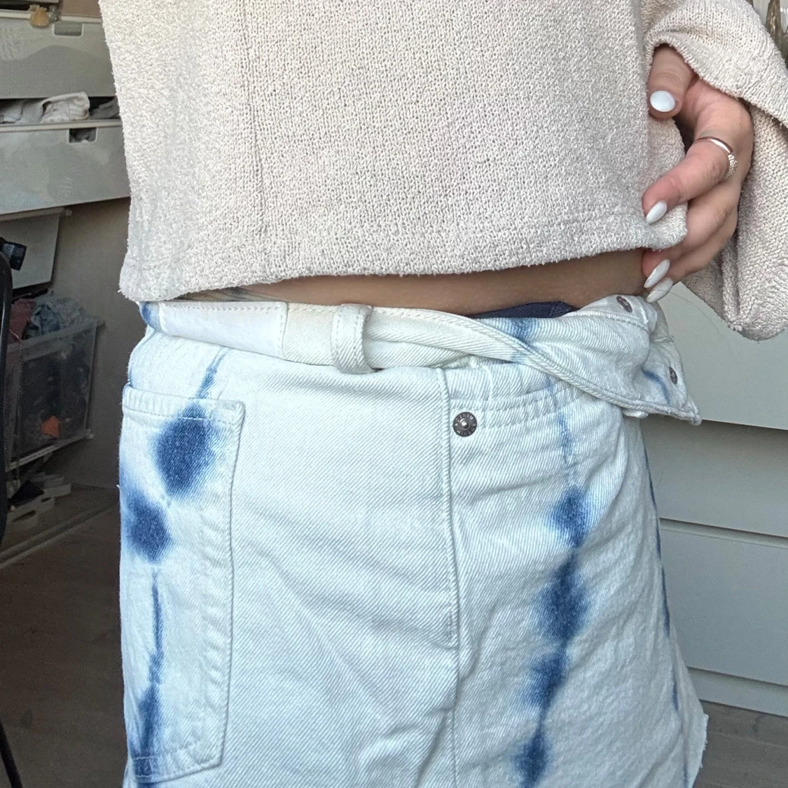 Vit och blå jeanskjol  - 1