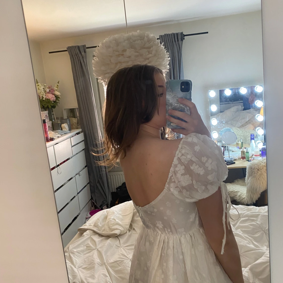 Ny Lulu’s Vit blommig klänning / studentklänning S/36 - 3