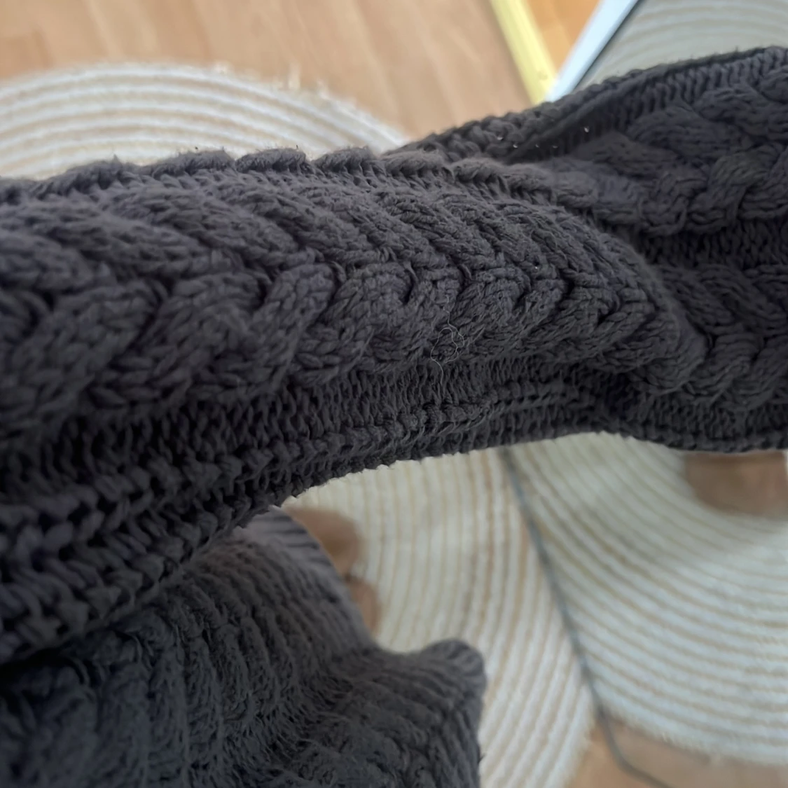 Mörkgrå stickad oversized tröja - 2