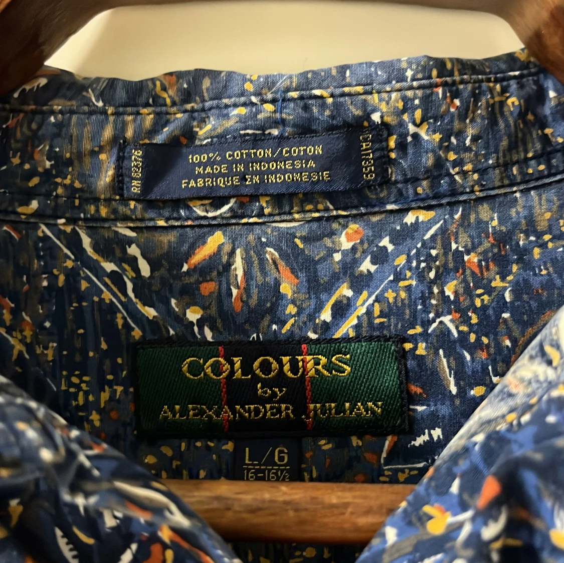 Blå mönstrad skjorta från Colours by Alexander Julian - 1