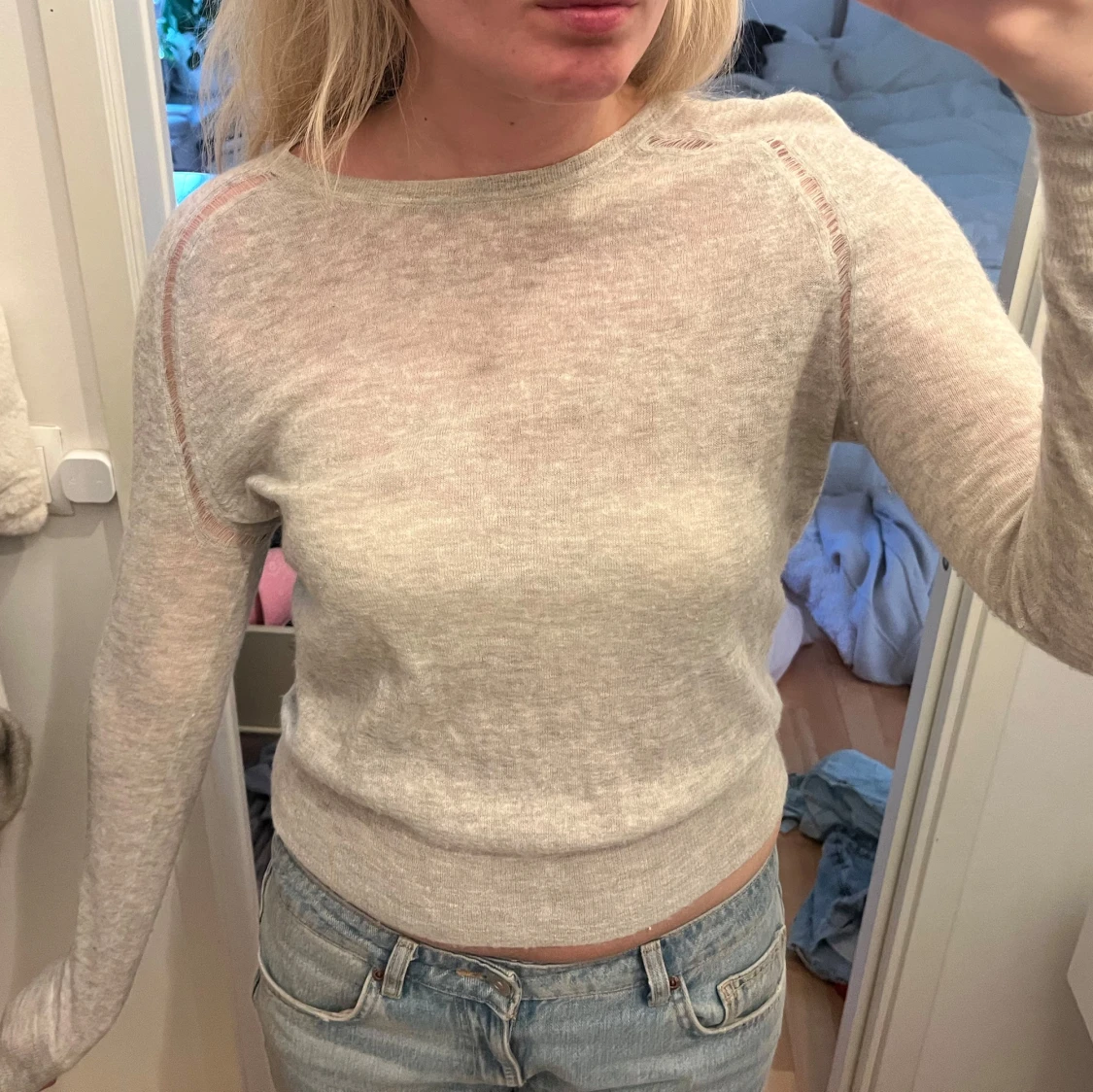 Ljusgrå stickad tröja från Isabel Marant Étoile - 2