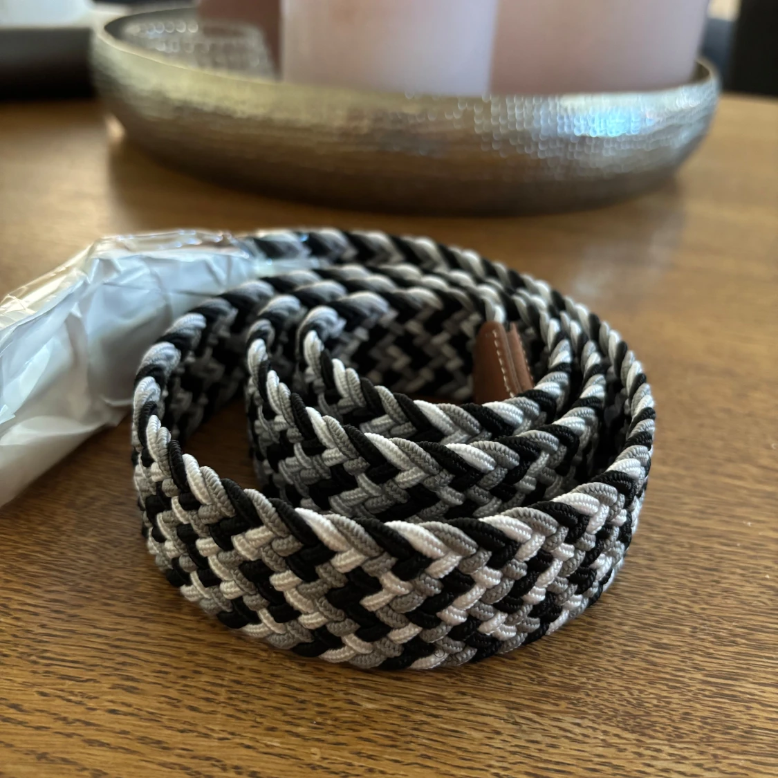 Svart och grått flätat bälte - 1