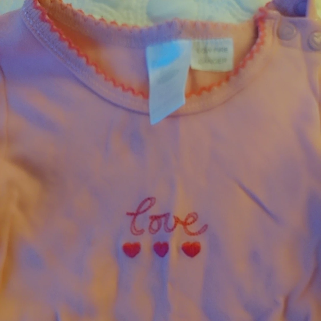 Rosa långärmad body med hjärtan, 6-9 månader  - 4