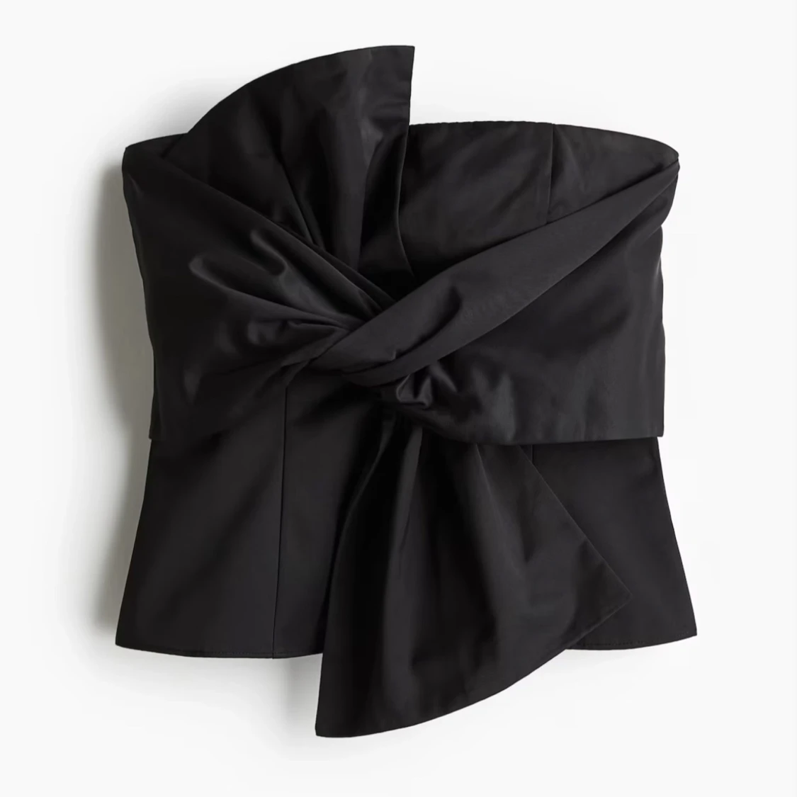 Svart asymmetrisk tubtopp med rosett - 3