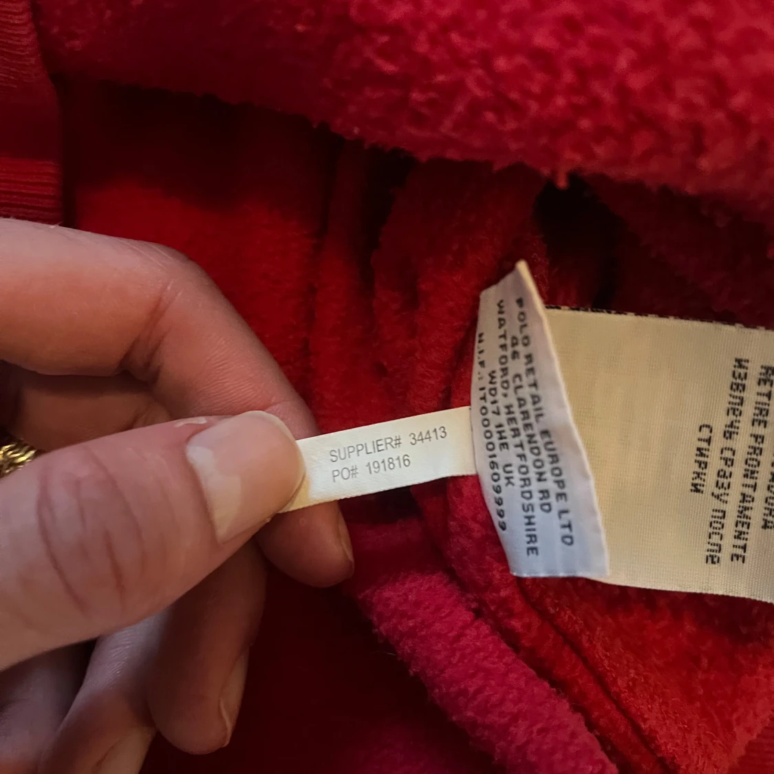Röd polo Ralph Lauren zip hoodie - M - 4