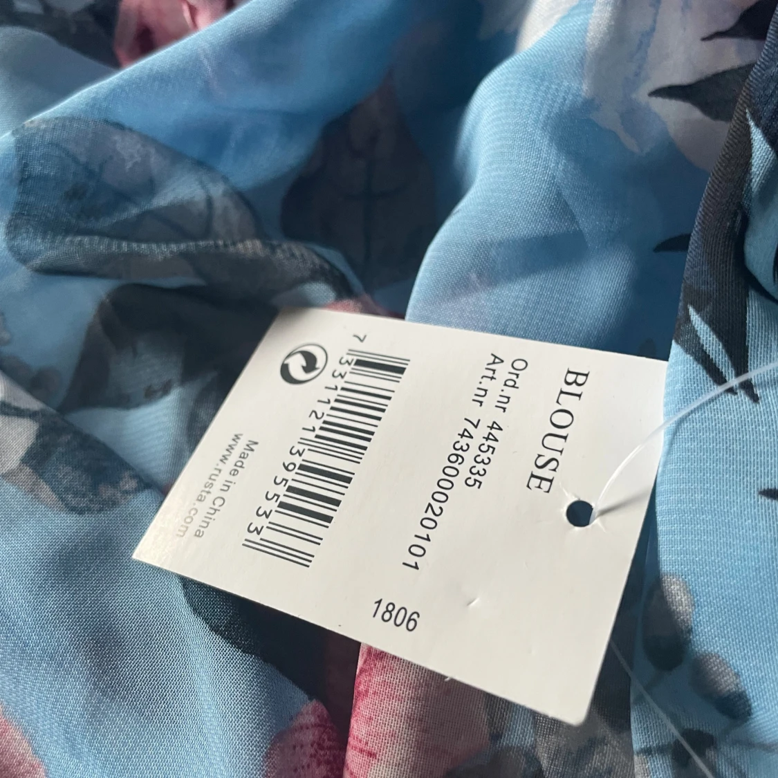 Blommig blå oversized blus - 4