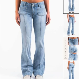 Ljusblå bootcut jeans från Madlady - Säljer ett par ljusblå bootcut jeans från Madlady med  framfickor och  bakfickor med knapp. Säljer  pga fel storlek. Nästan aldrig använda🙌🏻