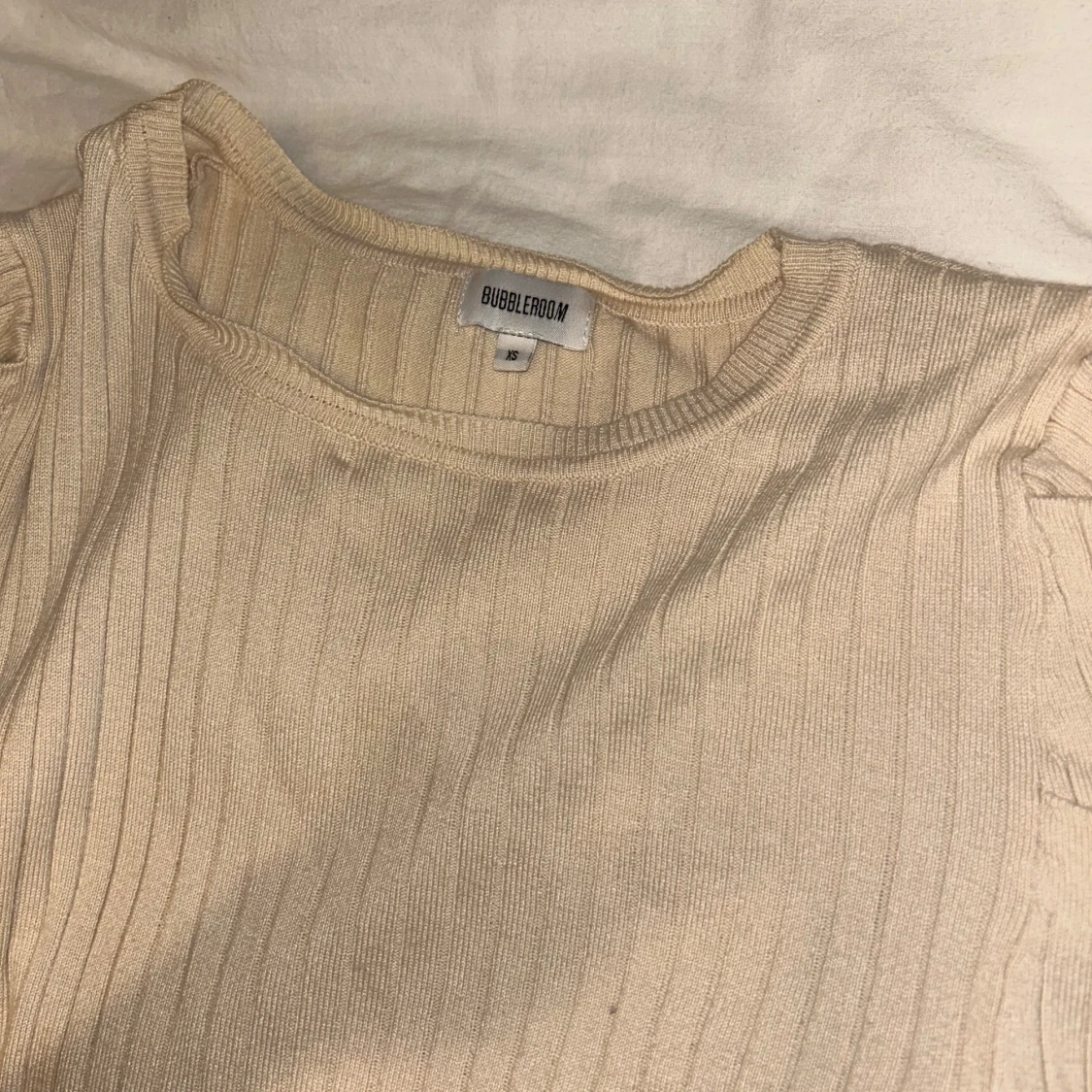 Beige ribbad topp från Bubbleroom - 3