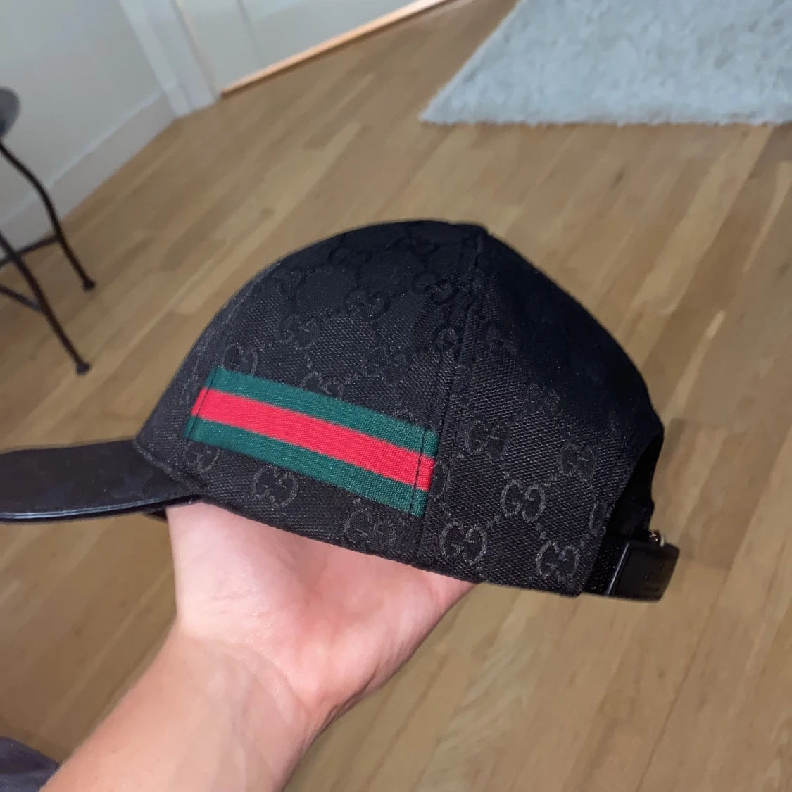 Svart Gucci keps med GG-mönster - 4