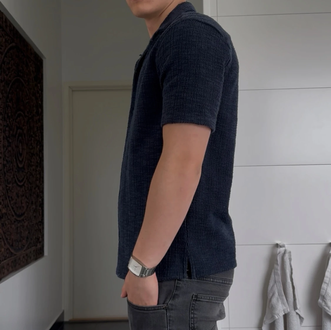 Mörkblå kortärmad skjorta från Zara - 1