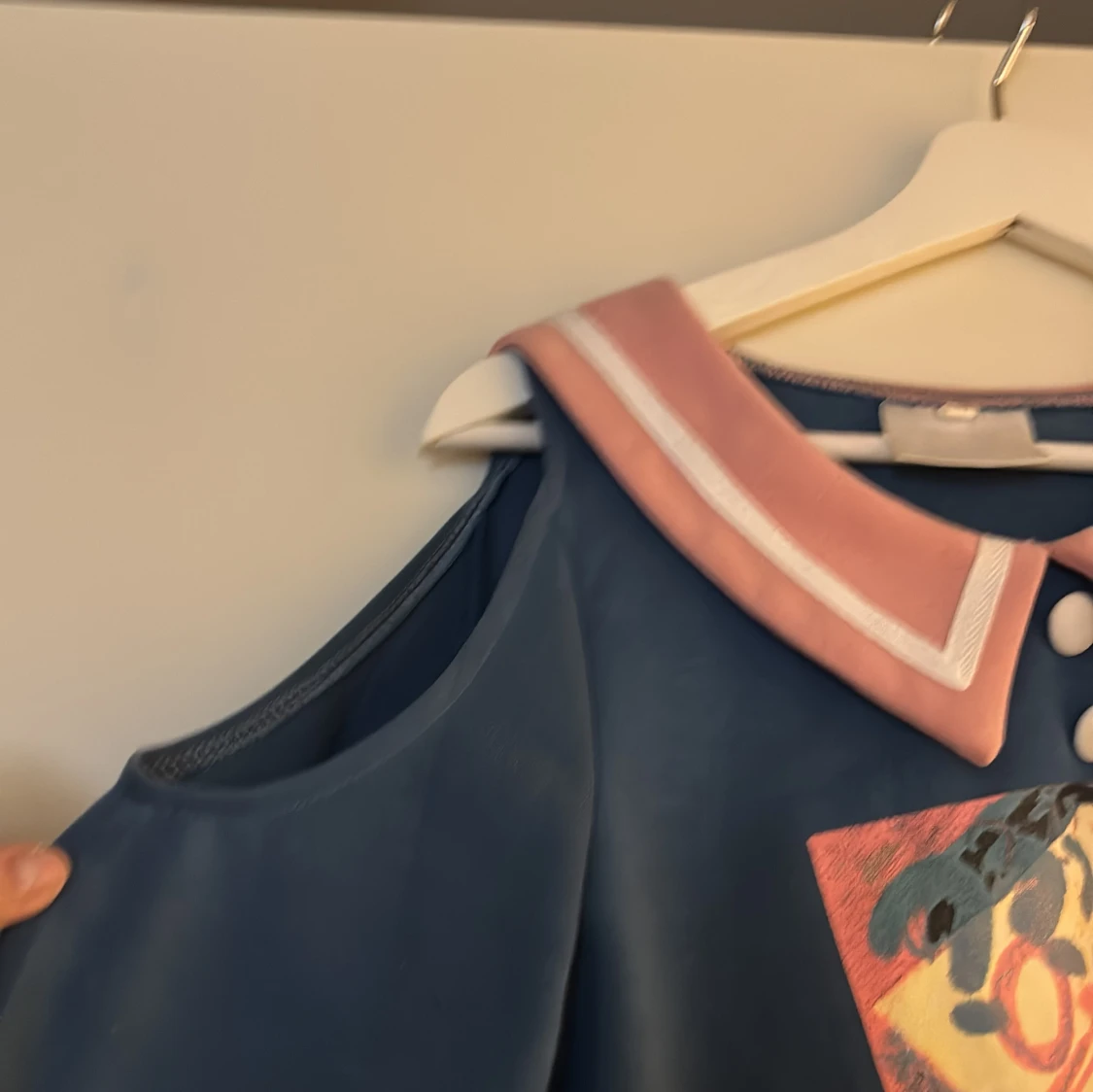 Blå sailor-klänning med tryck, M - 4