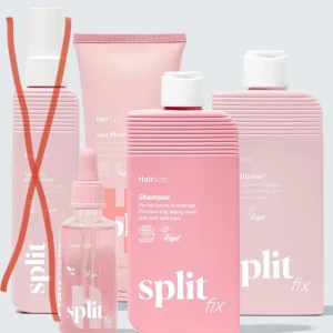Split fix hairlust - säljer detta kit dock utan den som är överkryssad, PRODUKTER ÄR ANVÄNDA (kom privat för bilder) + har en extra balsam som är helt ny så 2 balsam. Jag säljer för mitt hår passar inte detta längre. köpte för 1200 ca, pris får ni buda själv men säljer över 700, eftersom visa produkter är nästan helt fulla förutom schampot och balsamet men finns en extra❣️kan sänka lite.