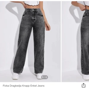 Jeans  - Säljer dessa gråa utsvängda jeans ifrån shein, jag har tyvärr inga bilder på då de inte passar längre, men hjälper till och med måtten om någon skulle undra. 