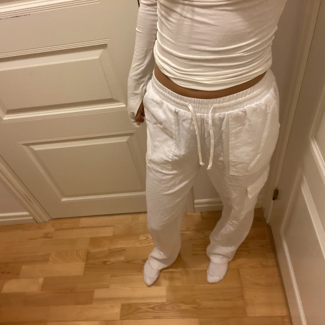 Vita linnebyxor  - 90