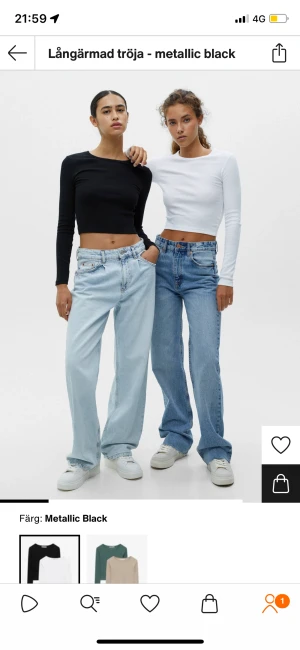 Basic långärmade tröjor - 2 st croppade långärmade toppar i strl S från Pull&Bear, fint skick, säljer då de ej kommer till användning, 120kr+frakt💓