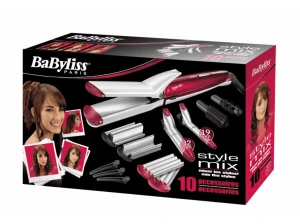 BaByliss Paris style mix - BaByliss Paris style mix med 10 tillbehör. Plattång, krustång, vågtång, två olika storlekar för locktång samt borste och spiral.  Helt oöppnad förpackning. Köpt för 417kr.