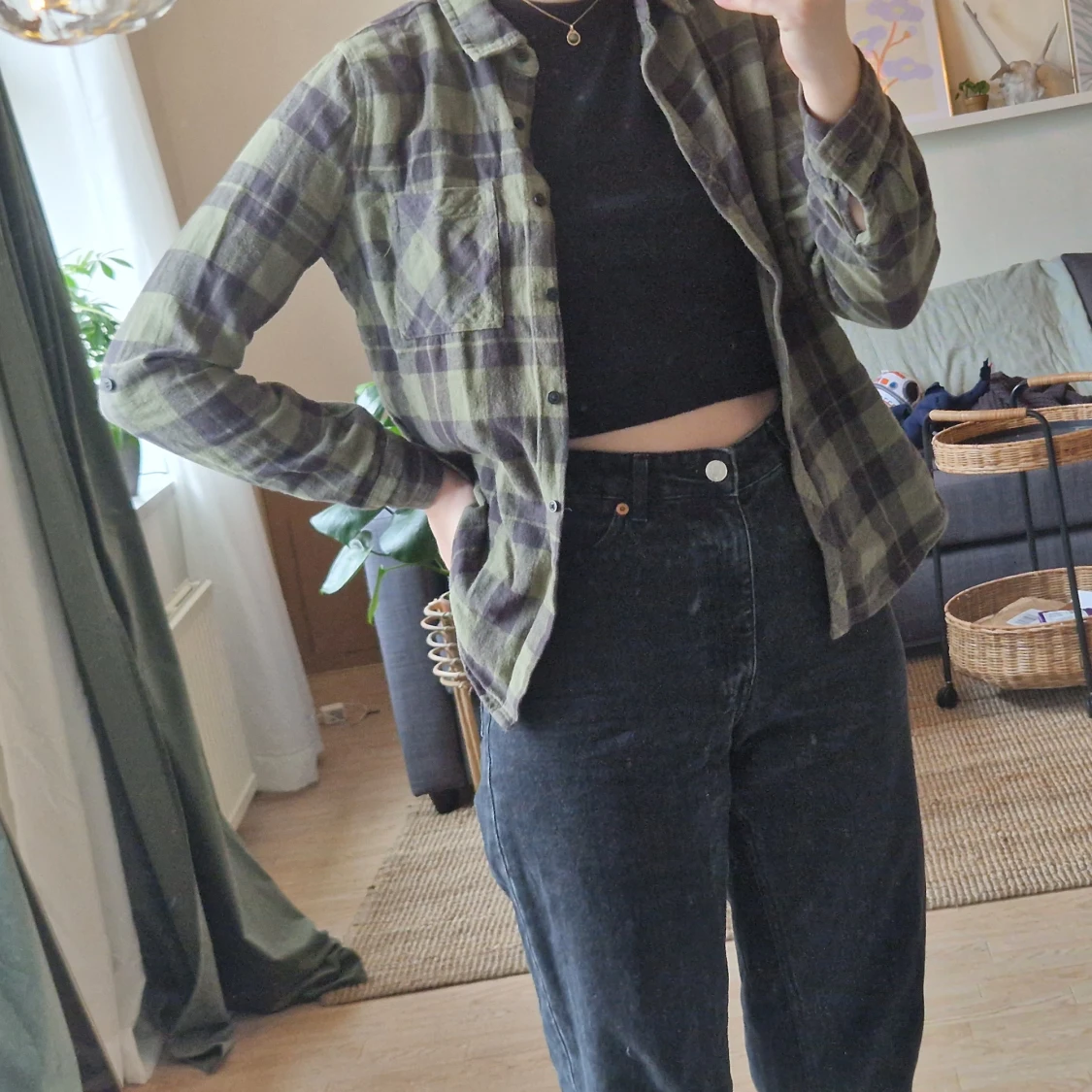 Grön flanell skjorta