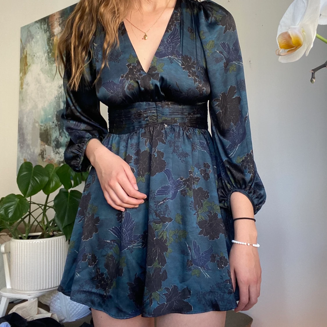 Klänning silke liknande 