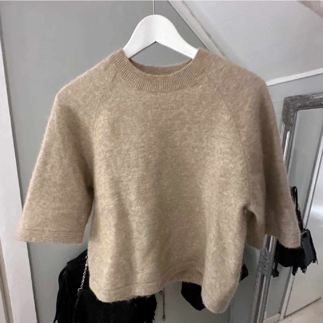Boxy alpaca knit T-shirt - 90