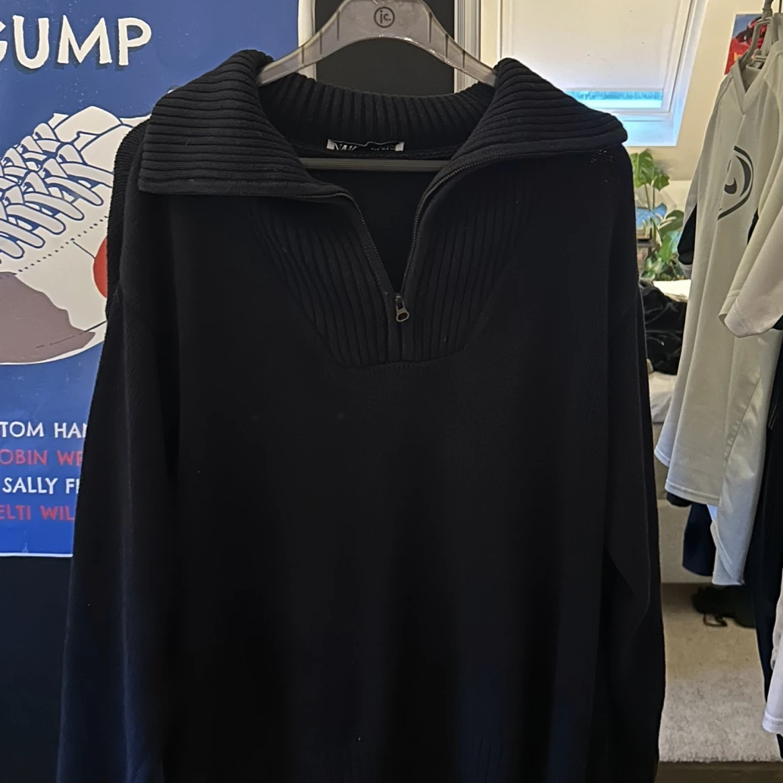 Stickad halv zip up - 90