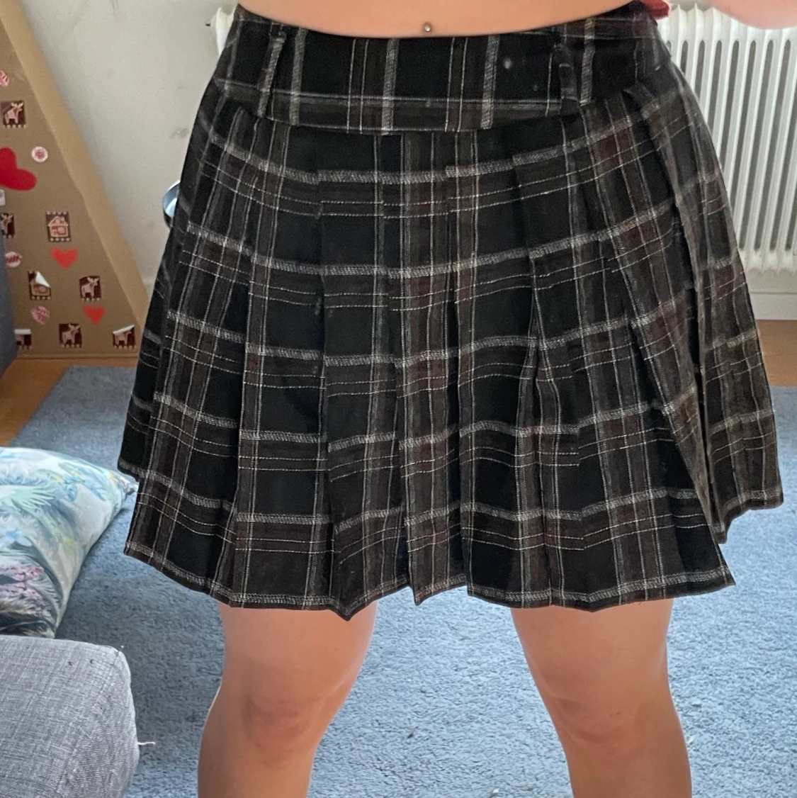 volangkjol med rutitmönster