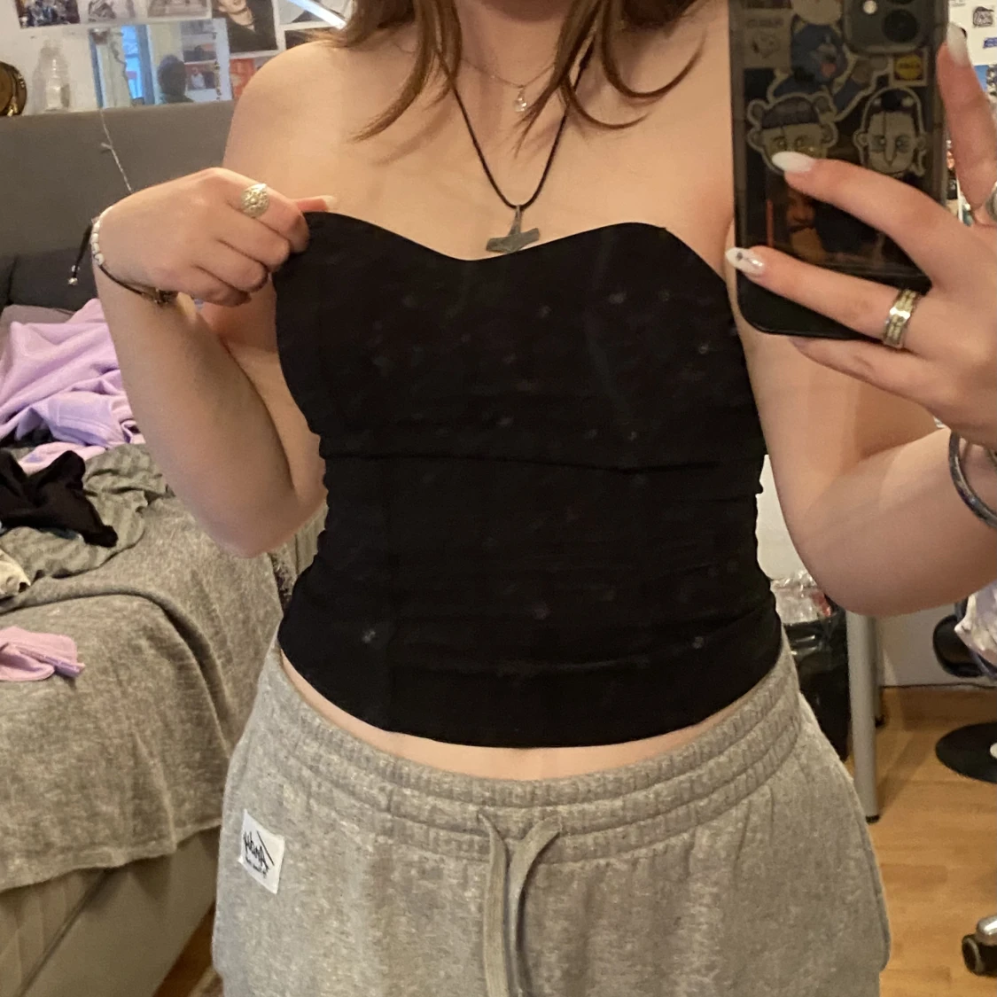 Black slick top - 91