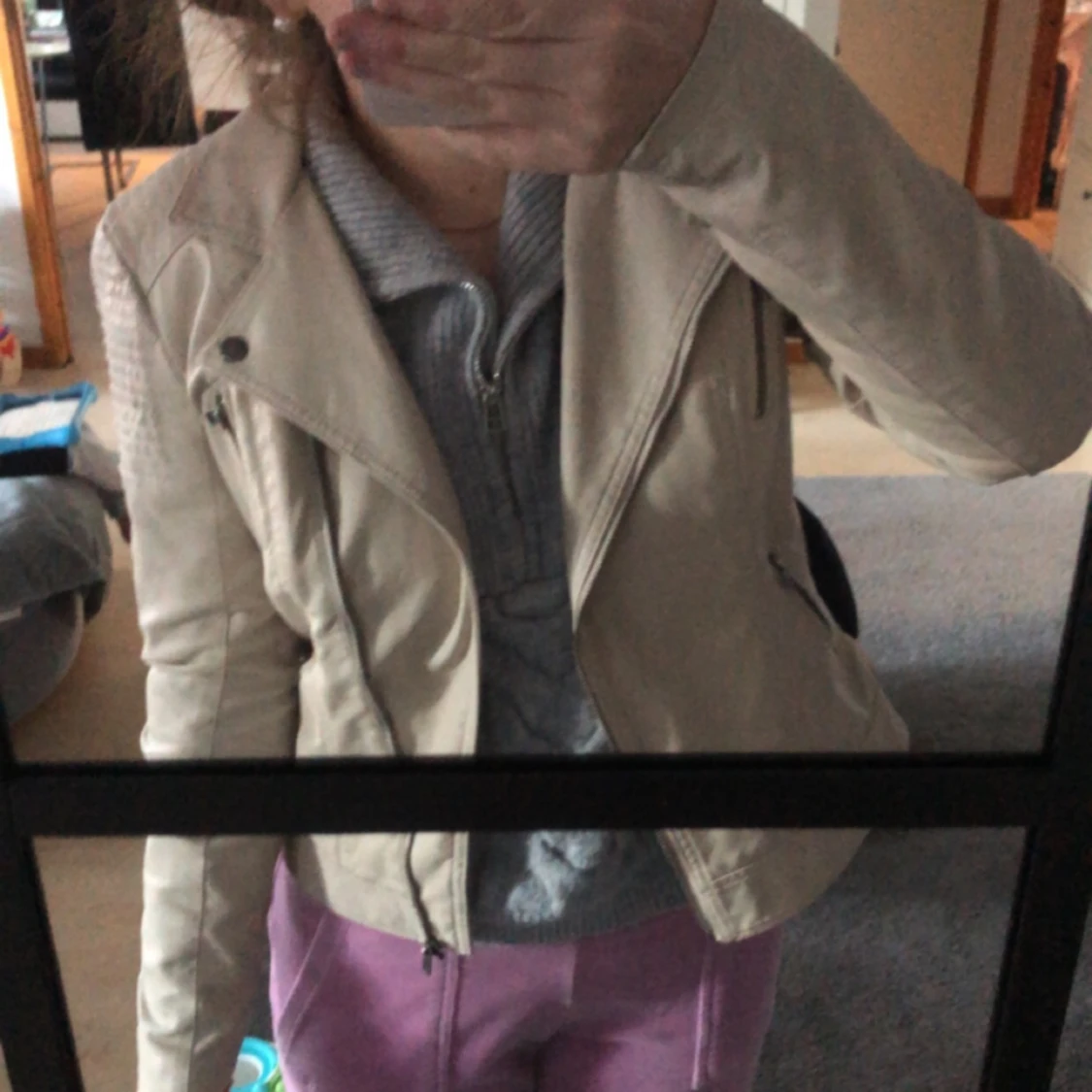 ONLY BEIGE SKINNJACKA - 90