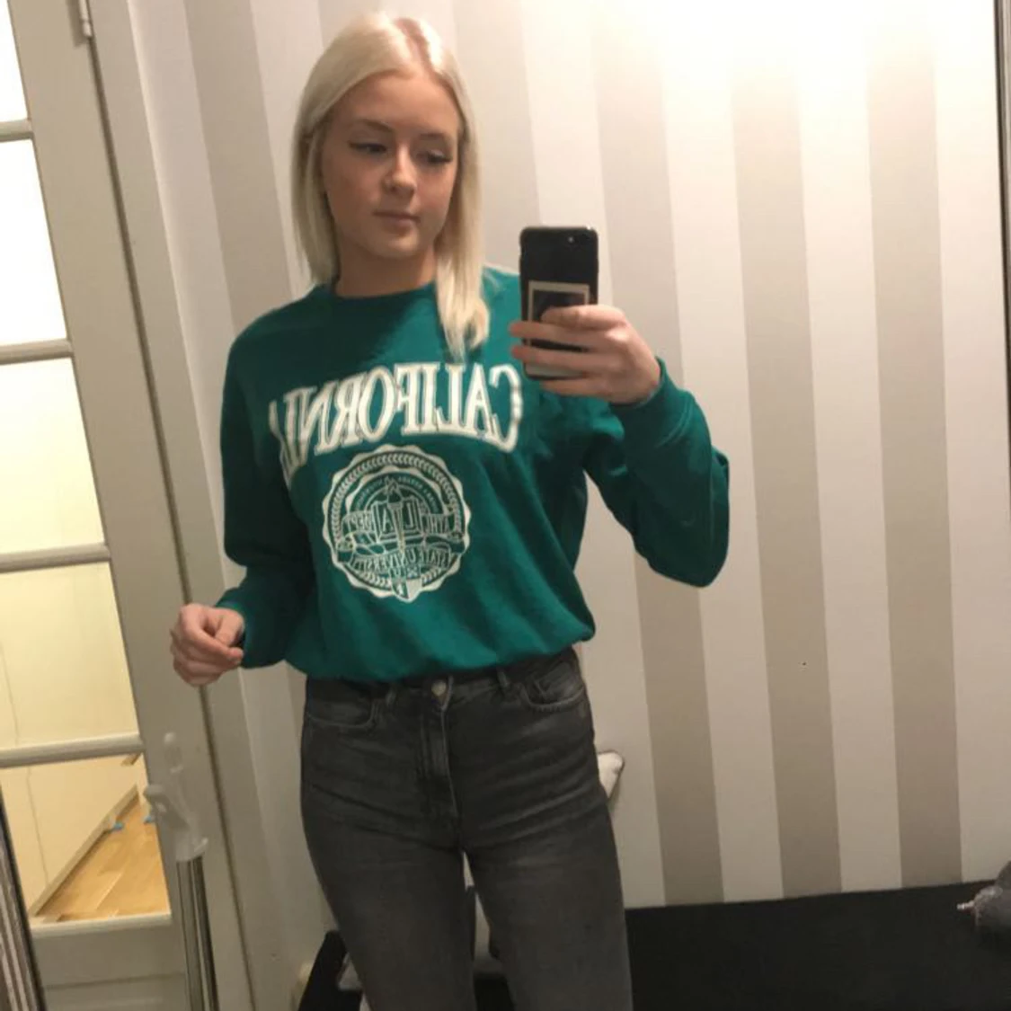 Säljer min gröna collage tröja 