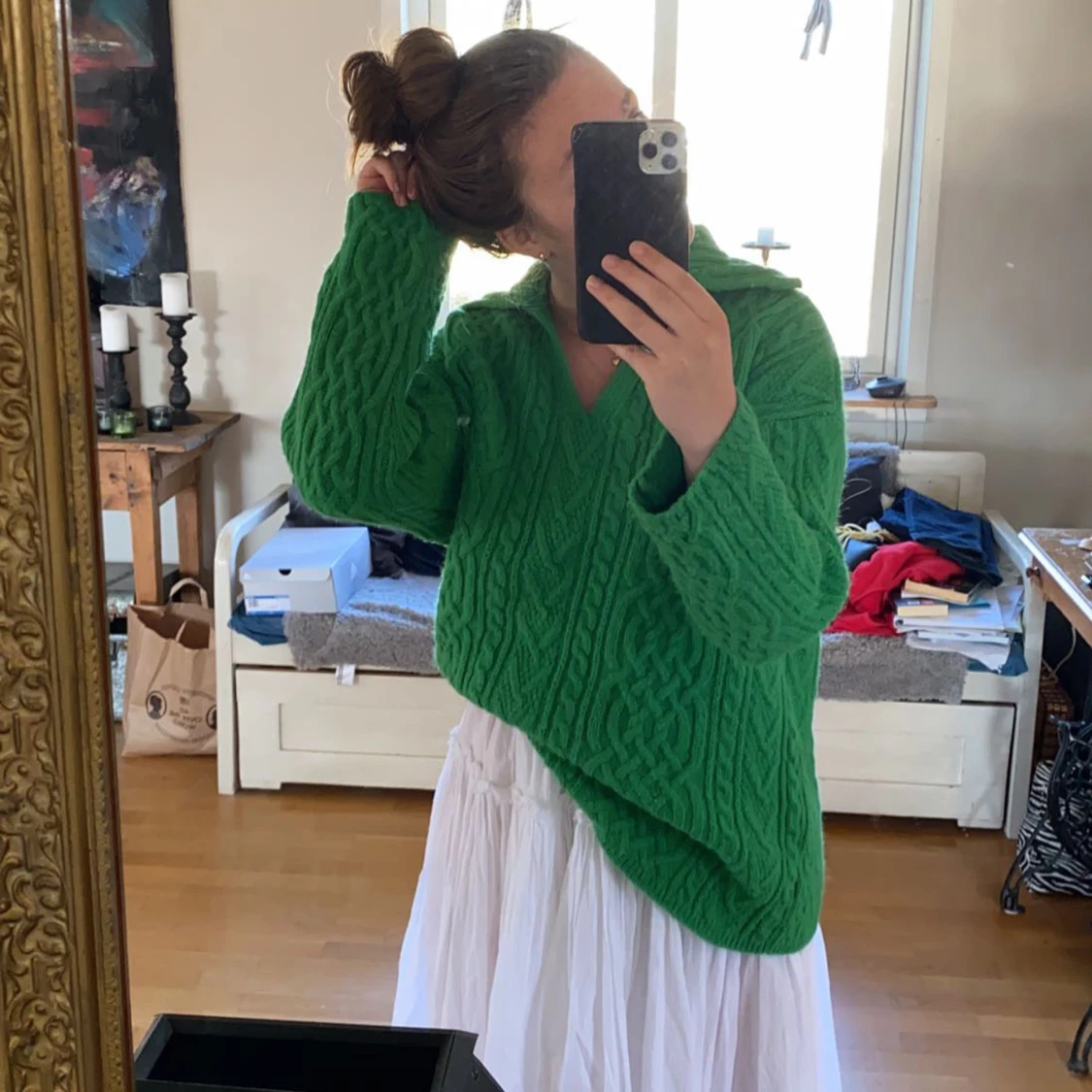 Grön stickad tröja från Mango - 90