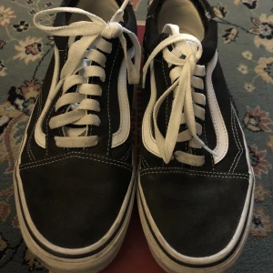 Vans  - Säljer mina Vans som är väl använda. De är lite slitna/sönder runt kanterna men annars finns det inga slitage på resten av skon. De är dock lite smutsiga. 