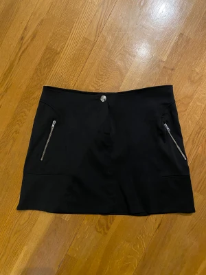 Mini skirt  - Svart mini skirt med snygga silver detaljer. Köpt på humana! Jättebra skick:)