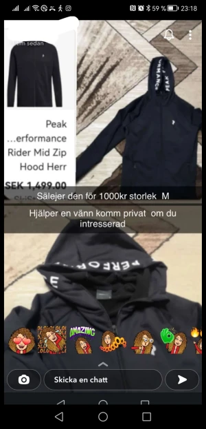 Hoodie för herr storlek M - Jätte bra o hoodie älskar tyget på dig och den funkar för båda killar ich tjejer säljer den för att den va för stor för mig men annars så e den helt perfekt 