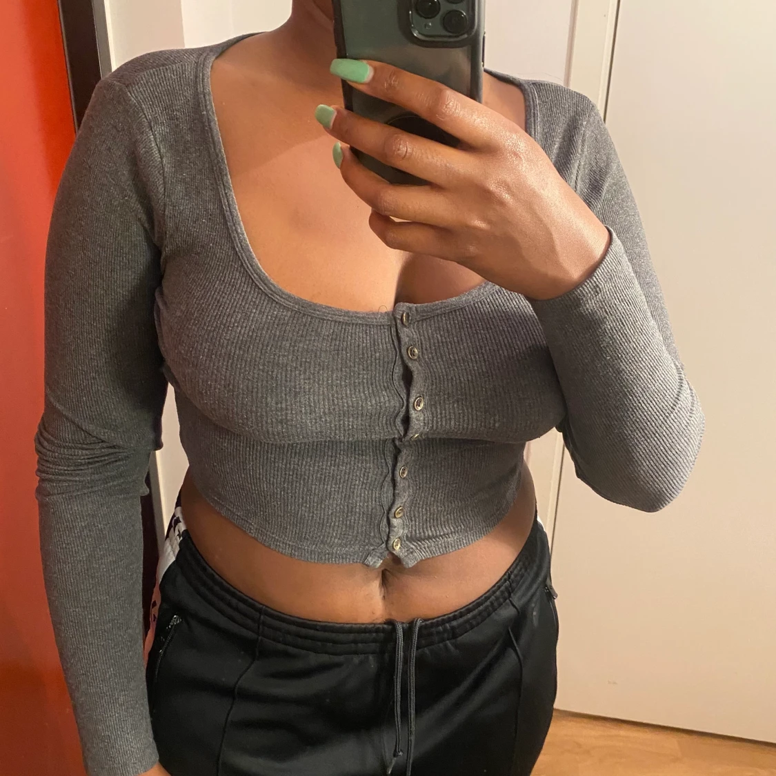 Grå långarm tröja storlek S