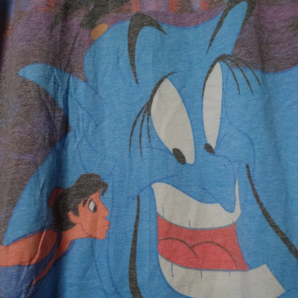T-thirt med Disney-motiv från Aladdin. Lite sliten men inga fel. Storleken motsvarar M🌱. T-shirts.