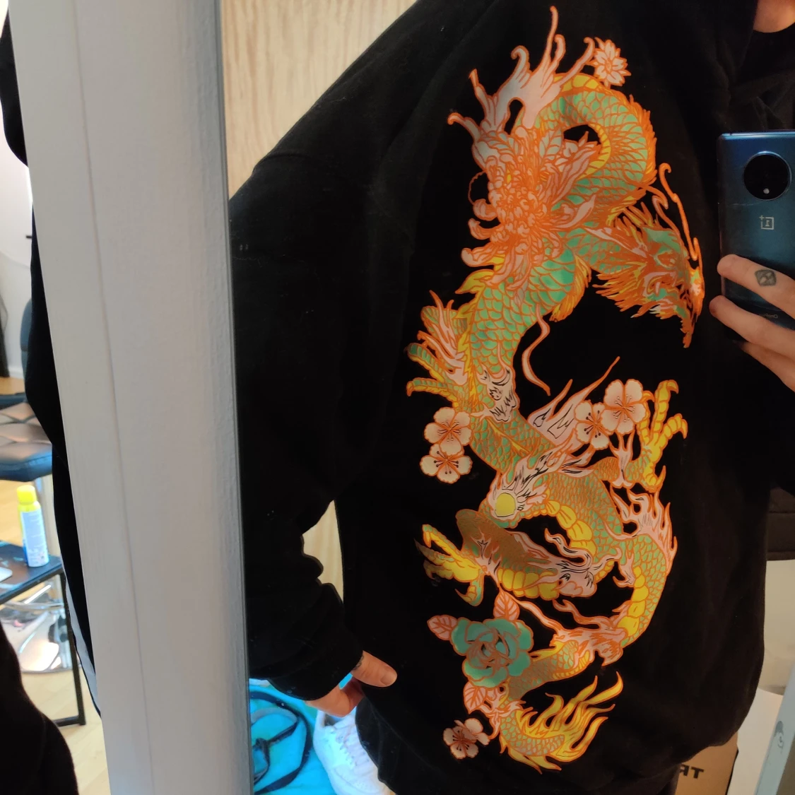 Bershka Dragonprint Hoodie - 90