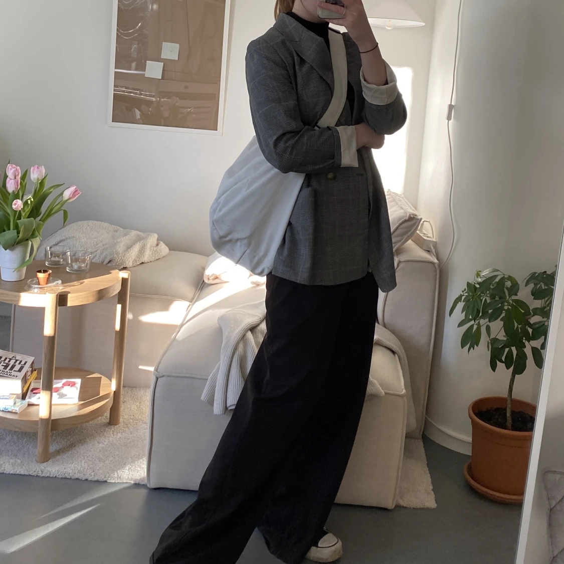 Rutig grå kavaj - 90