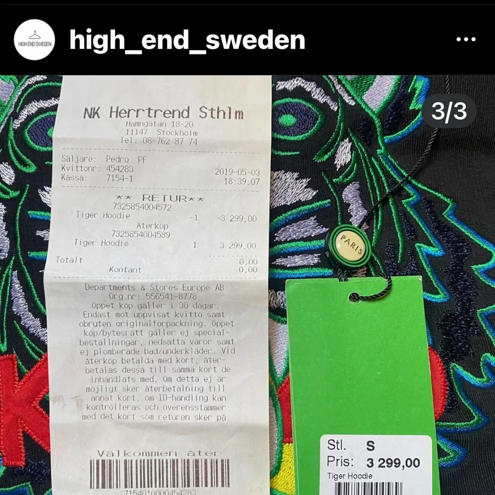 Kenzo Tiger Hoodie  - small - 10/10 (helt ny) - price: 1400 SEK - Retail: 3299 SEK - DM to purchase  3-5 Days Delivery #HighEndSweden. Tröjor & Koftor.
