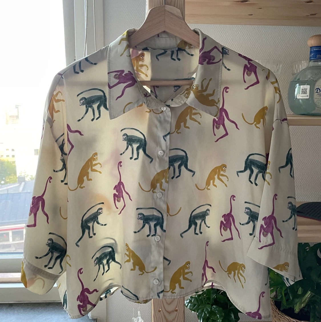 Zara cropped satin shirt