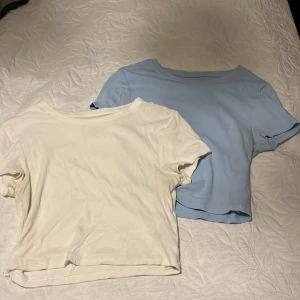 2 st Ribbade cropade t-shirts - Storlek L men passar M bättre  50 kr för båda  Köparen står för frakt 