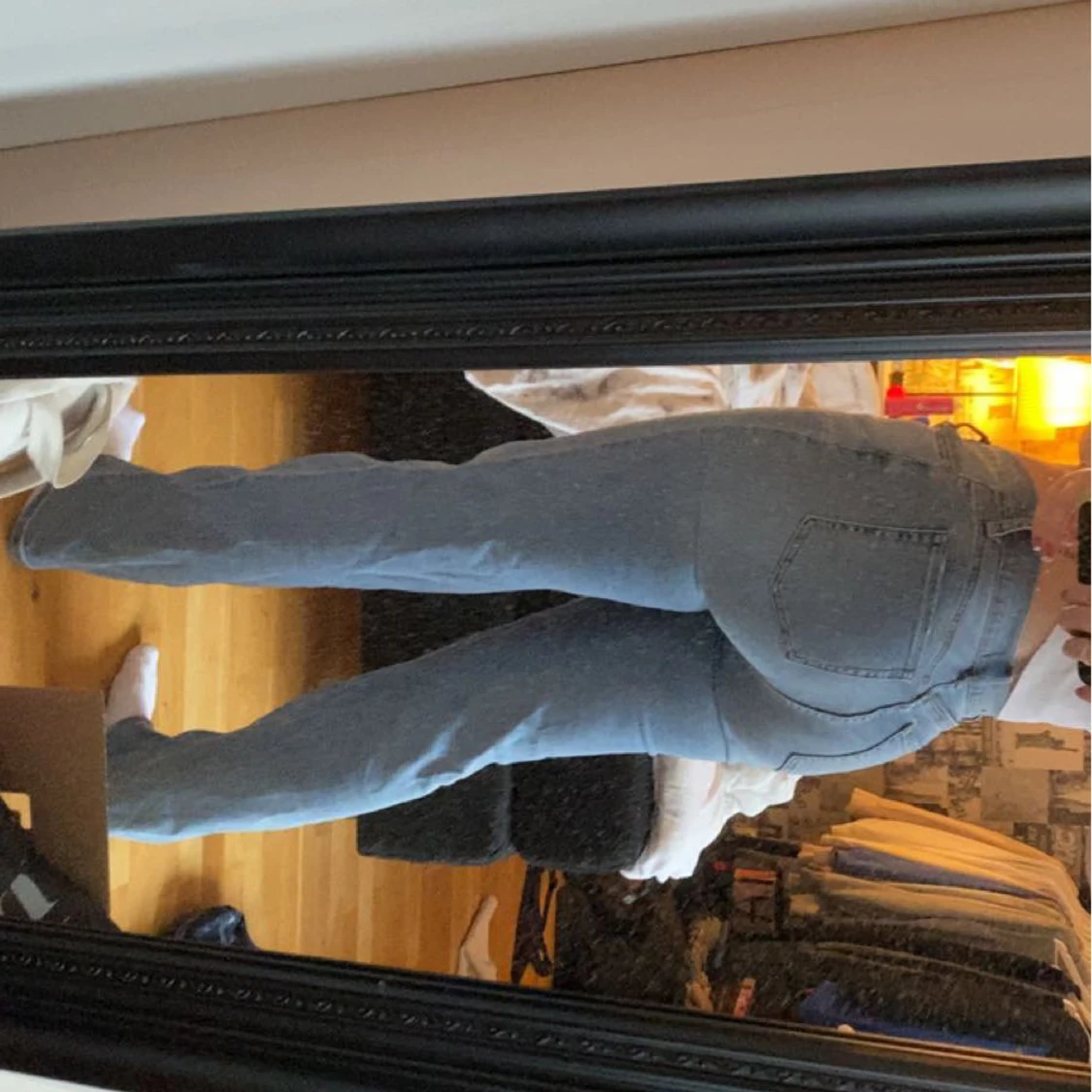 Lågmidjade straight jeans, strl M/L - 90