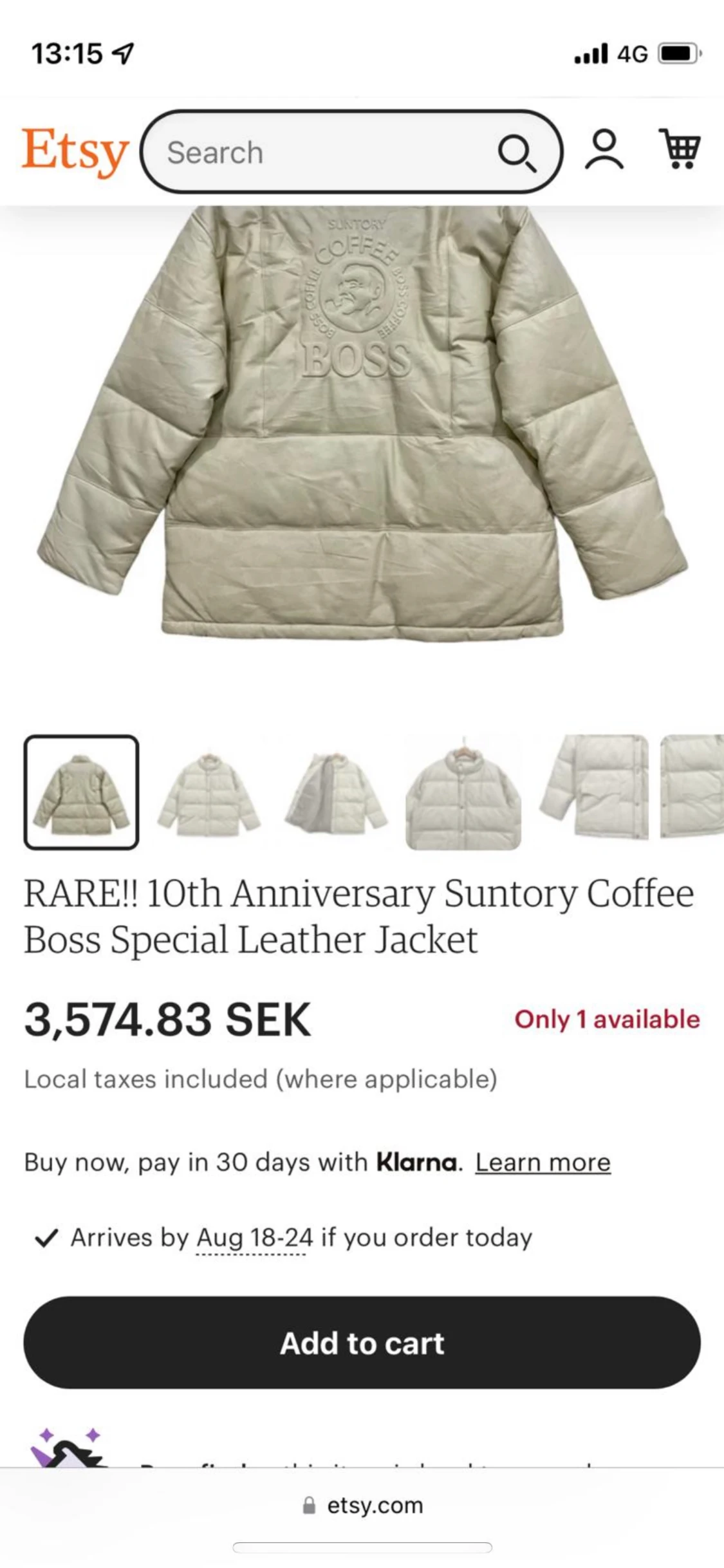 Limited edition coffe boss läder jacka