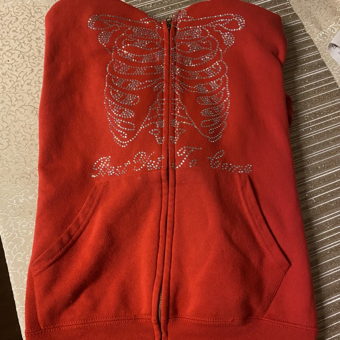 Rhinestone zip hoodie